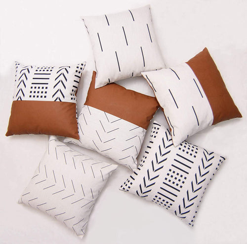 Efolki Decorative Throw Pillow Covers 18x18 inch Set of 6