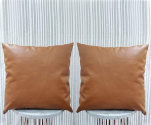 Efolki Faux Leather Decorative Throw Pillow Covers 18x18 inch Set of 2